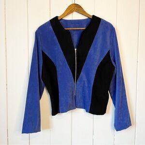 Vintage Purple and Black Zip Up Coat. Might be Handmade